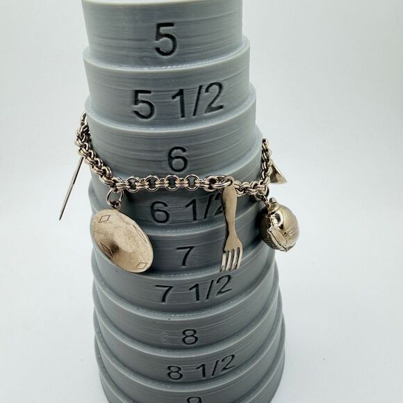 6.5" Vintage "Kitchen" charm bracelet in silver tone metal! - Picture 3 of 11